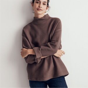 Madewell Funnel neck sweater in plum